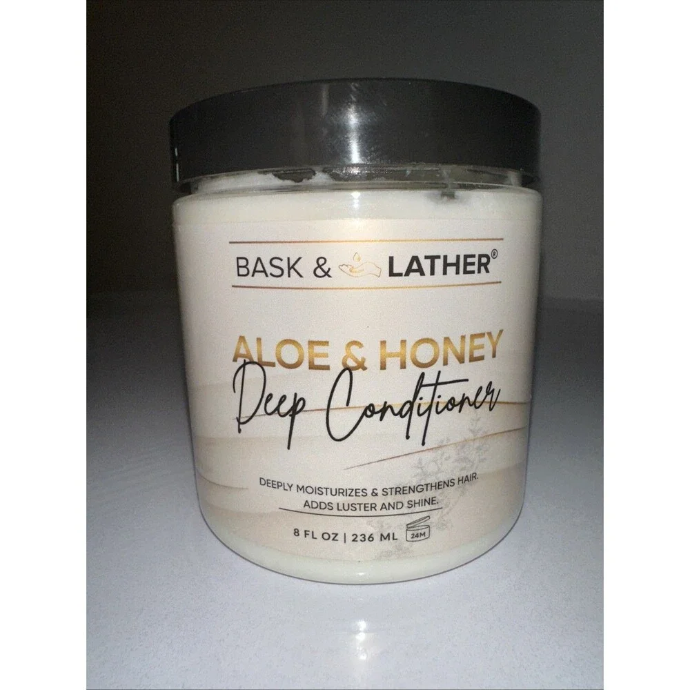 Bask & Lather Aloe & Honey Deep Conditioner Cream 8 fl oz Hair Mask 8 oz